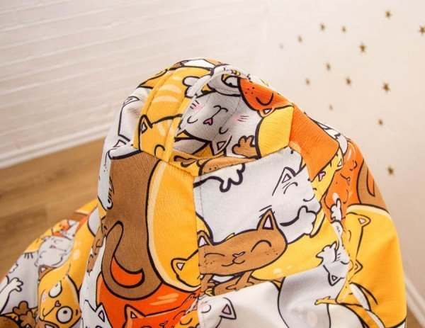 Кресло мешок велюр  «Xpoint » Оранжевые Котики