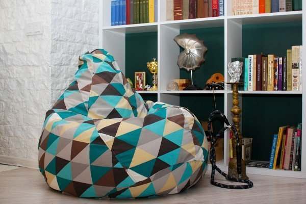 Кресло мешок терможаккард «Зеленые ромбы»