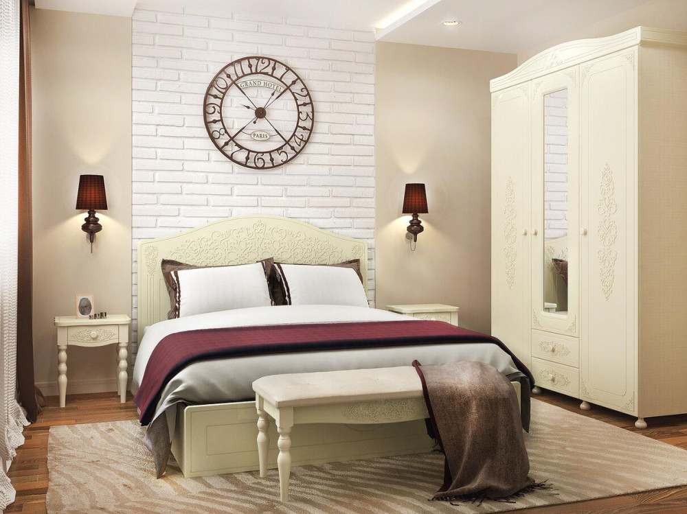 Модульная спальня «Ассоль плюс» Ваниль вариант 3