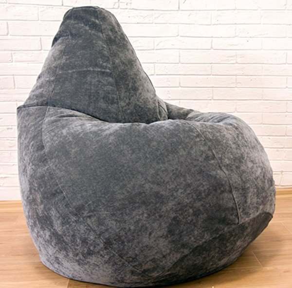 Кресло мешок велюр  «Cordroy» Темно серый