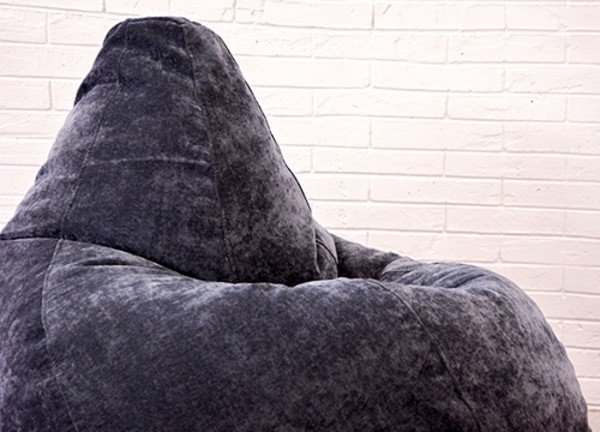 Кресло мешок велюр  «Cordroy» Темно серый
