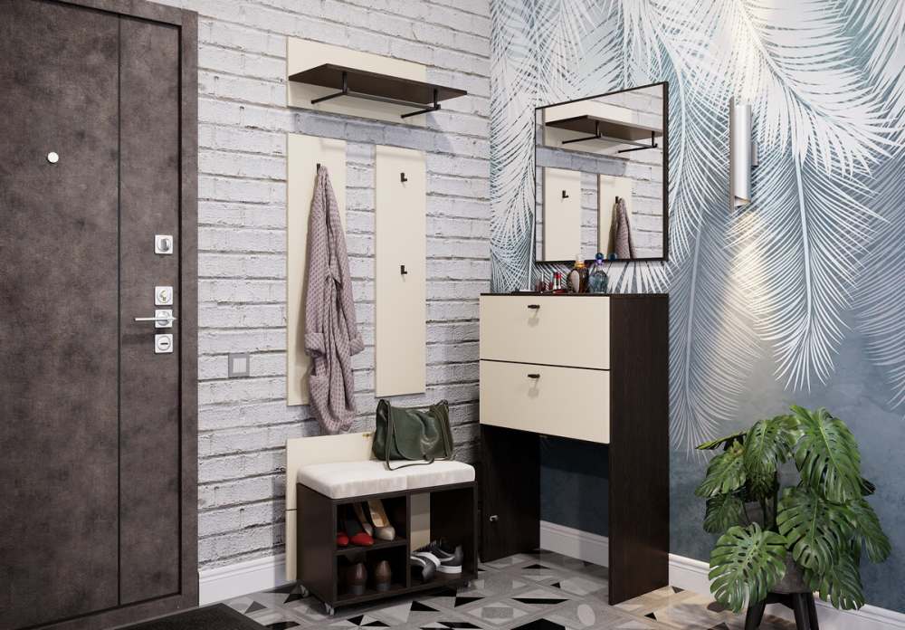 Модульная прихожая «Римани-5» Венге/Бежевый вариант 3