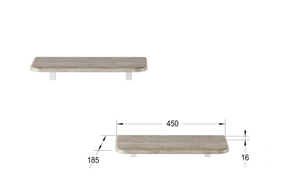 Комплект полок «Сочи 450» Дуб (2 шт) размеры