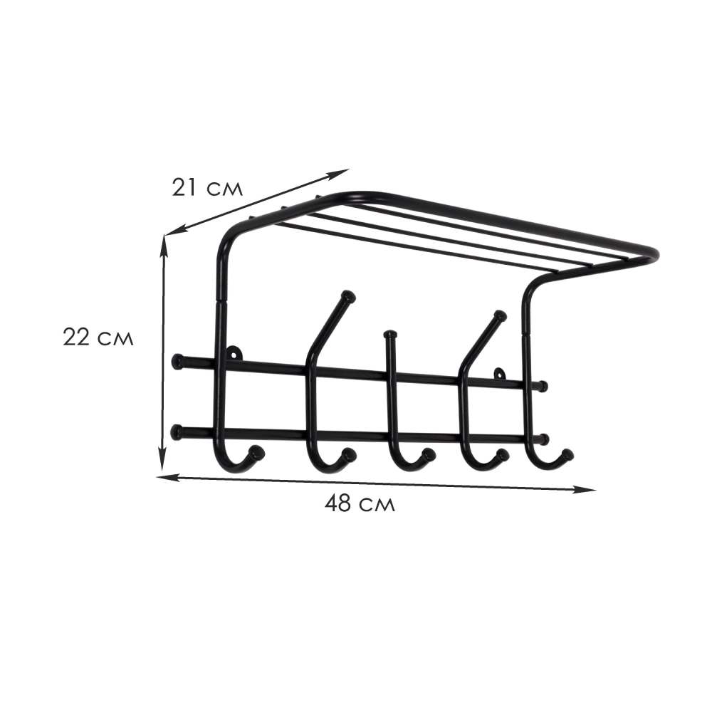 Вешалка с полкой «Эра 5» схема и размеры